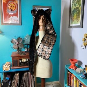 Spirit hood with pockets handmade for burning man